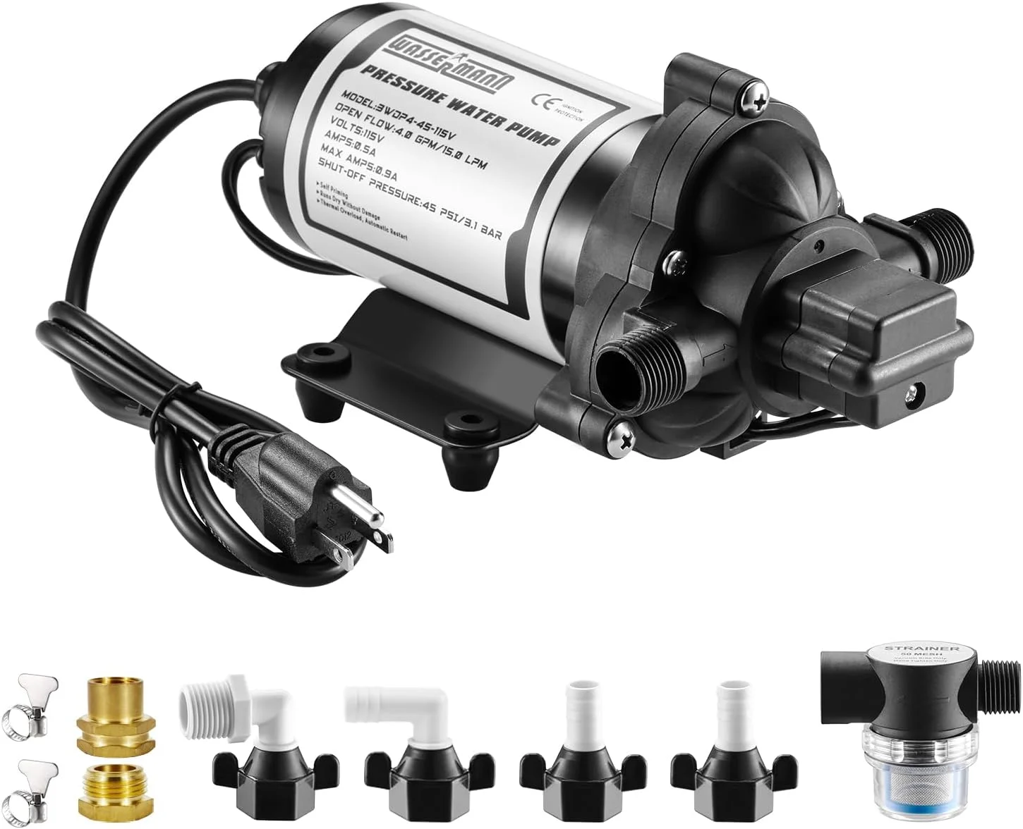 WASSERMANN RV Pump, 12V Self-priming RV Water Pressure Pump 4.0GPM 45PSI with Pressure Switch - Image 8
