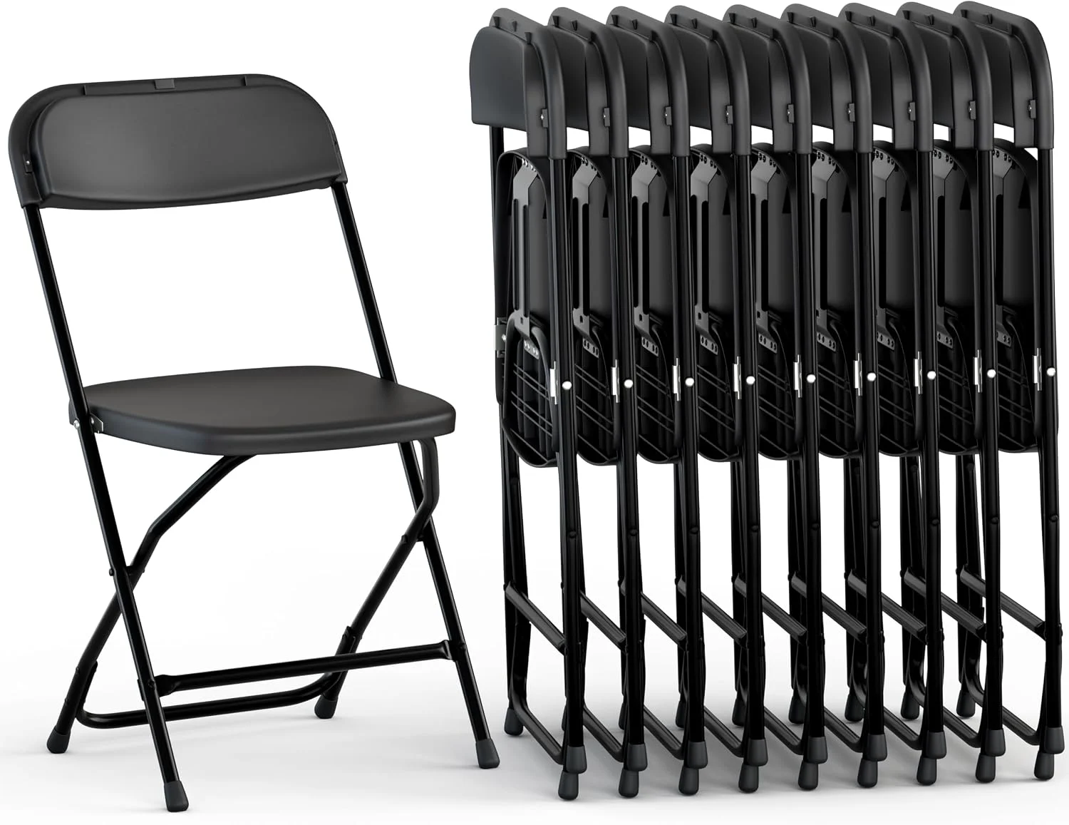 Our Modern Space 10 Pack Foldable Plastic Chair, Folding & Stackable, 350 lbs Capacity Steel Frame Seats for Indoor - Image 7
