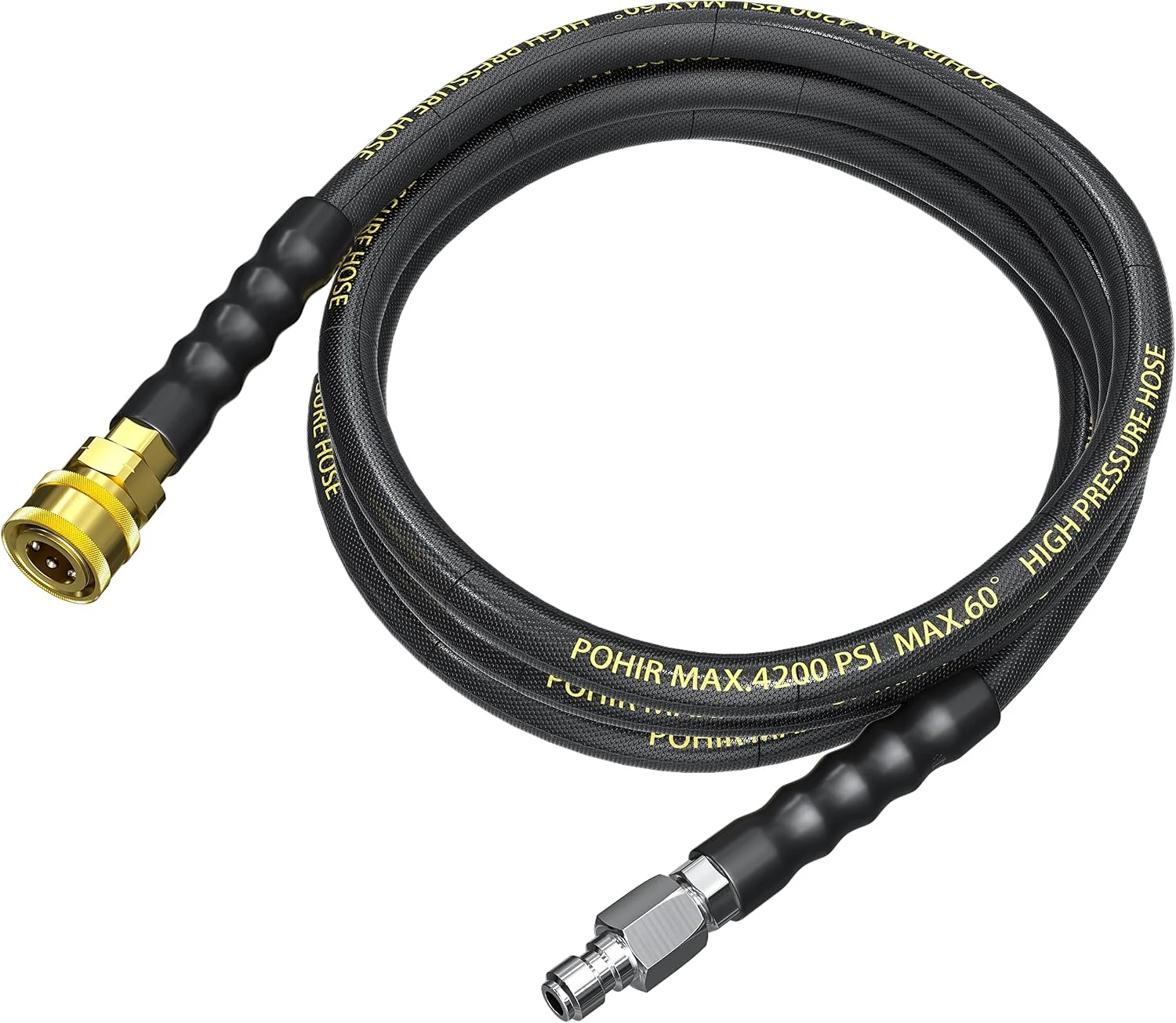 POHIR Pressure Washer Hose 50 ft with 3/8 Inch Quick Connect, Kink Resistant High Tensile Wire Braided - Image 7