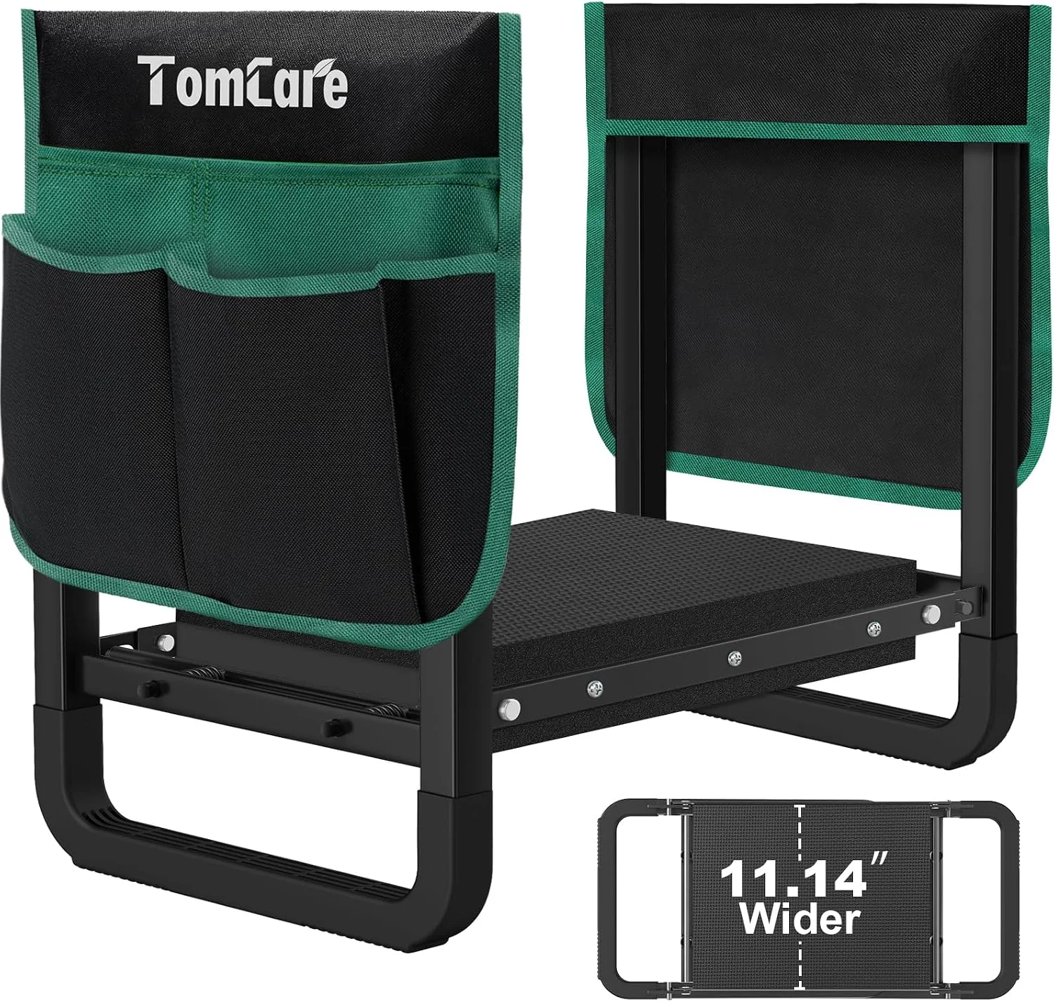TomCare Garden Kneeler and Seat 11.12” Wider Larger Soft Kneeling Pad Garden Bench with 2 Large Tool Pouches Heavy Duty - Image 6