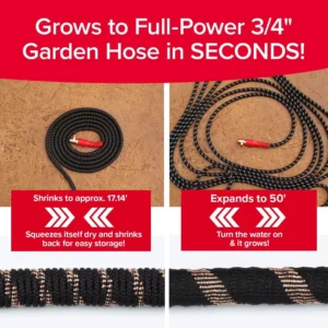 Alternative view of Pocket Hose 50 FT Copper Head Expandable Garden Hose, As Seen on TV, 360° swiveling pocket pivot connector