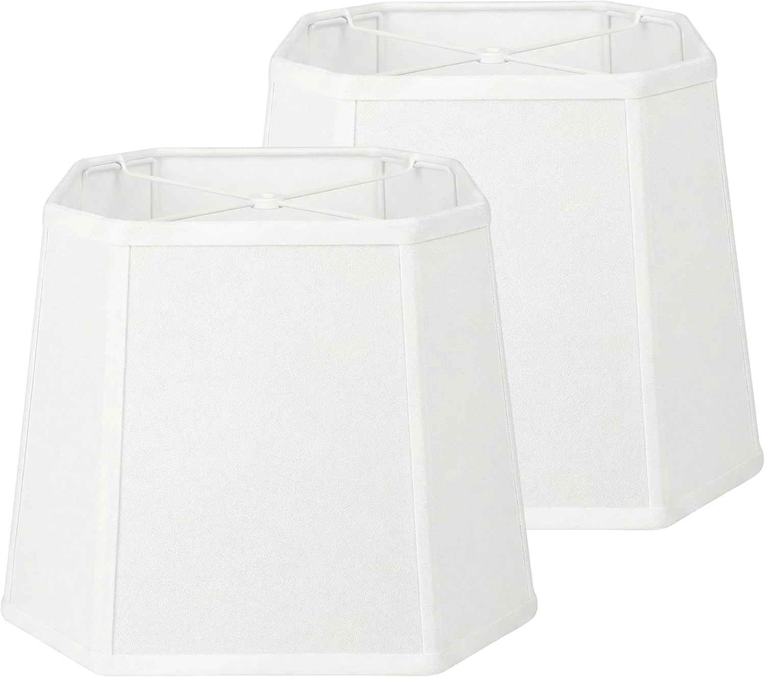 Natural Linen Square Cut Corner Lamp Shades Set of 2 - Image 2