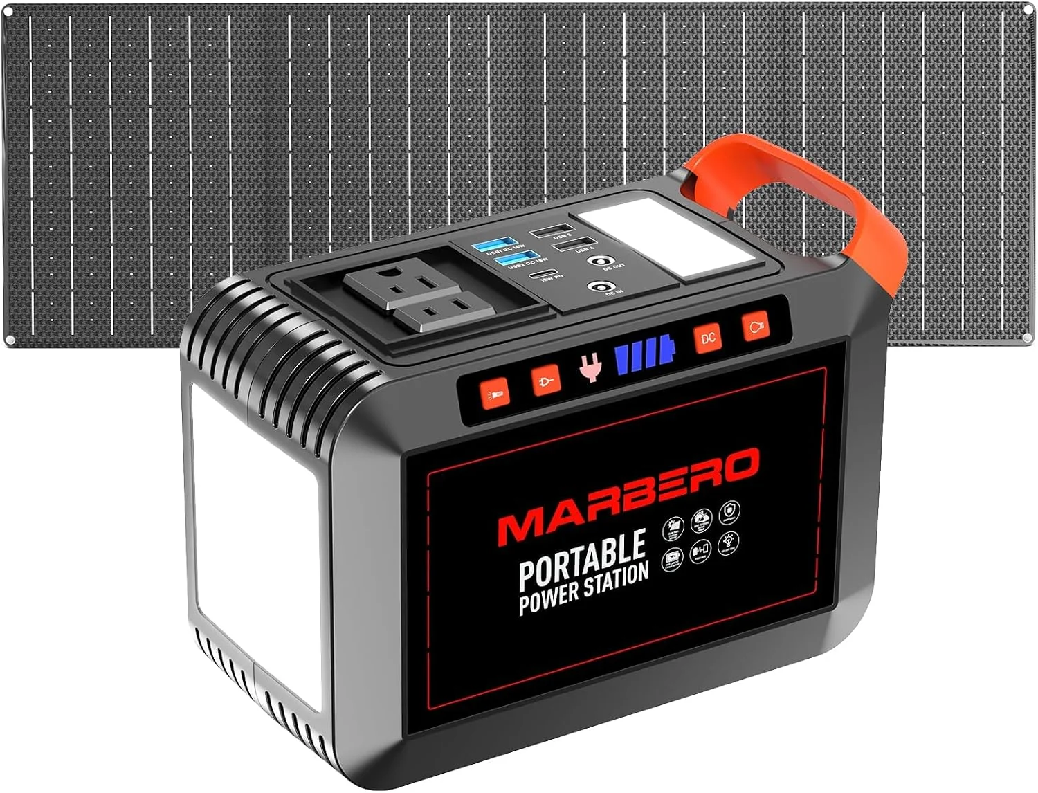 MARBERO Portable Power Station 88Wh Camping Lithium Battery Solar Generator Fast Charging with AC Outlet 120W Peak Power - Image 2