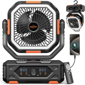 OGERY Portable Fan Rechargeable, 30000mAh Camping Fan for Tent, RV & Outdoor with Up to 322H Runtime