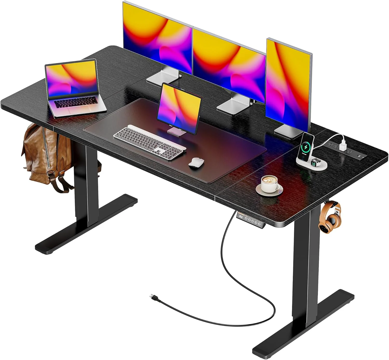 Huuger 55 x 28 Large Electric Standing Desk, Height Adjustable Computer Desk, 27.6 Deep Desktop - Image 10