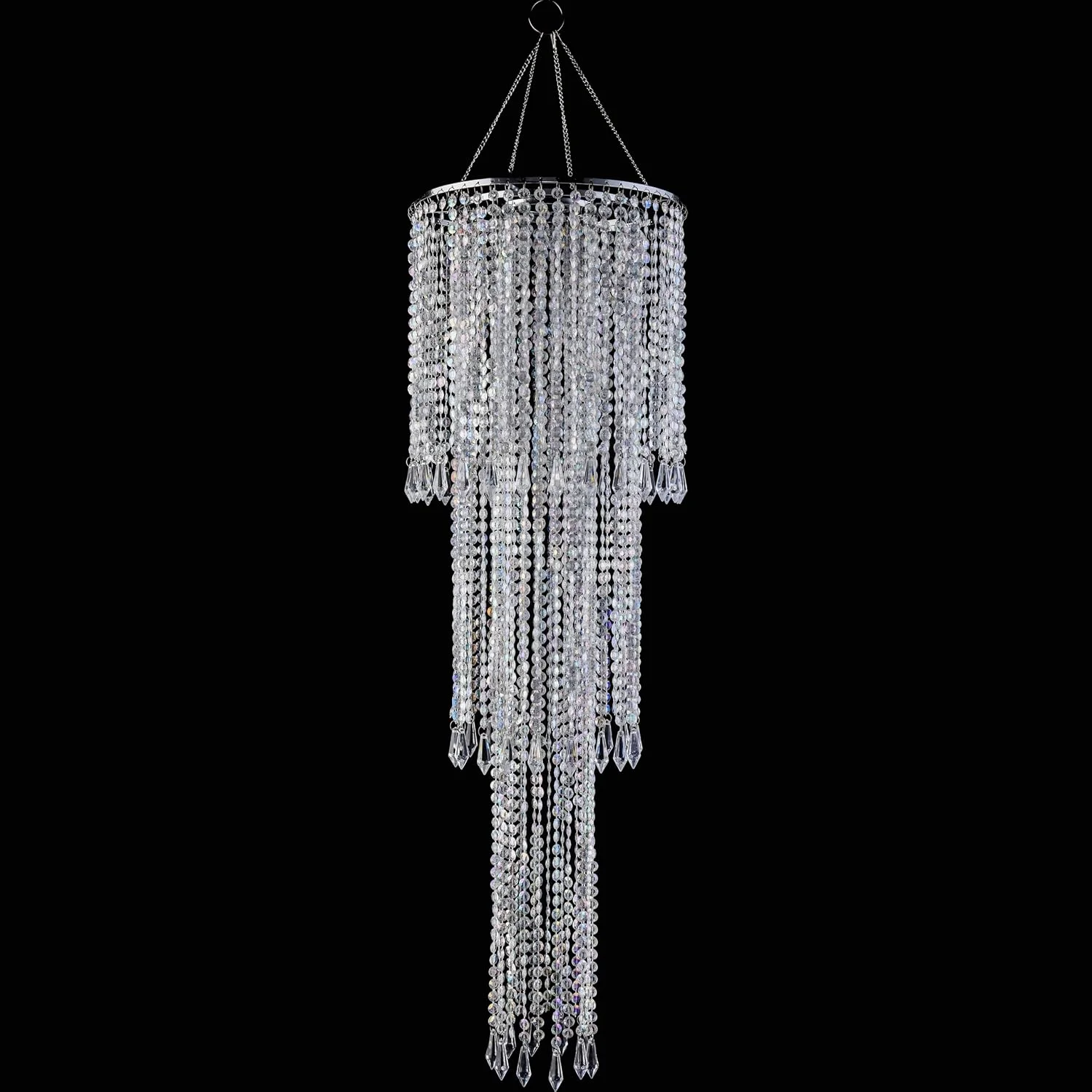 Acrylic Crystal Clear Chandelier 5-Light Pendant Ceiling Lighting Fixture | Modern Acrylic Crystals & Beads - Image 8