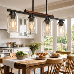 Amico Dining Room Light Fixture 5-Light Kitchen Island Lighting with Adjustable Rods