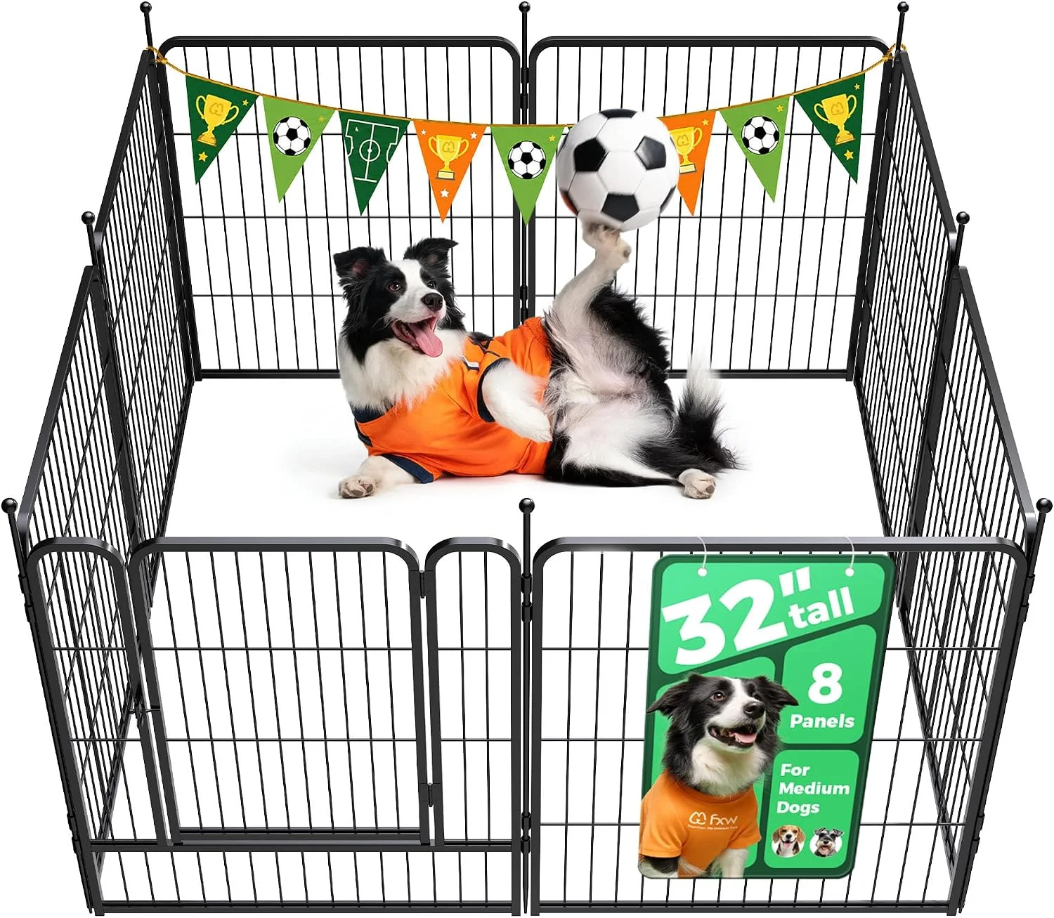 FXW Rollick Dog Playpen, Indoor, 24 H, 8 Panels - Image 10