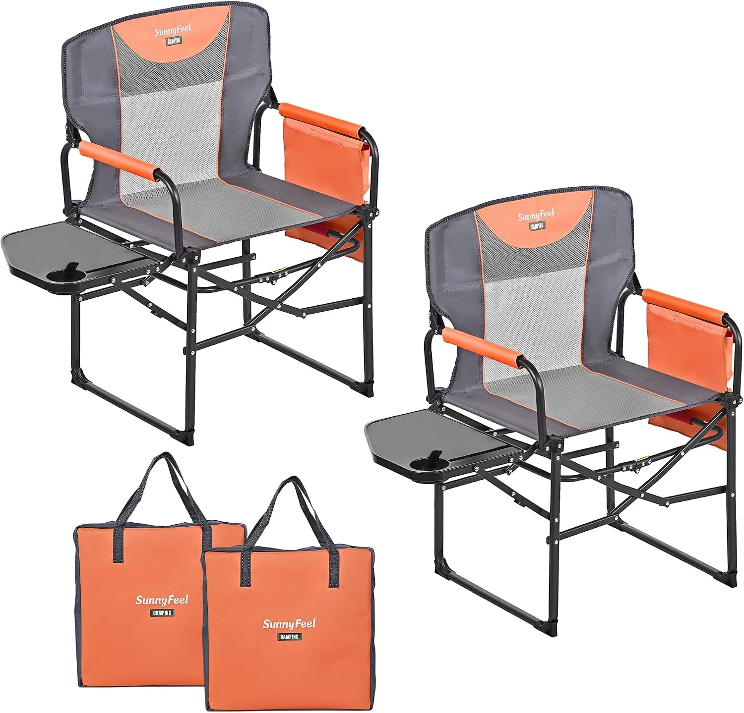 SUNNYFEEL Camping Directors Chair, Heavy Duty, Oversized Portable Folding Chair with Side Table - Image 6