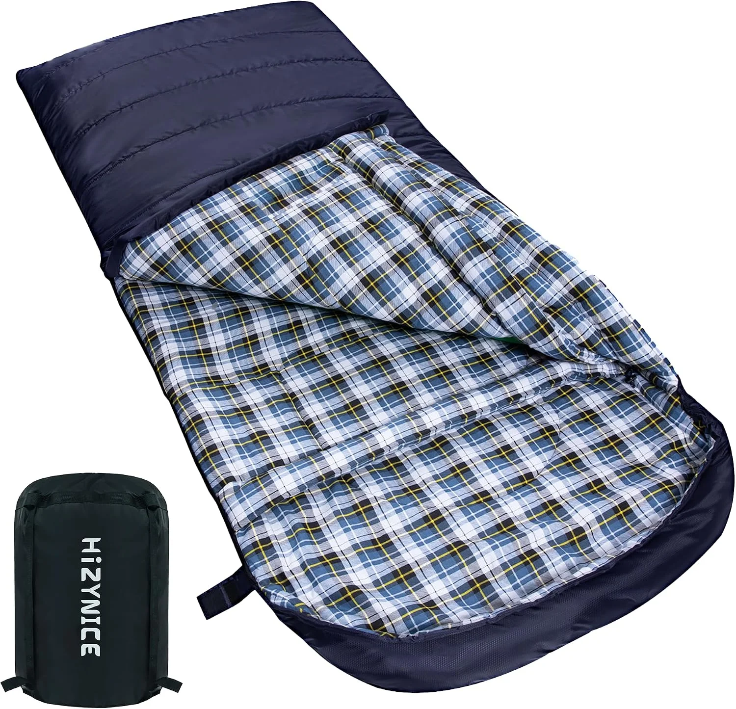 HiZYNICE Cold Weather Sleeping Bag 100% Cotton Flannel XXL for Adults Big and Tall, Free Compression Sack - Image 5