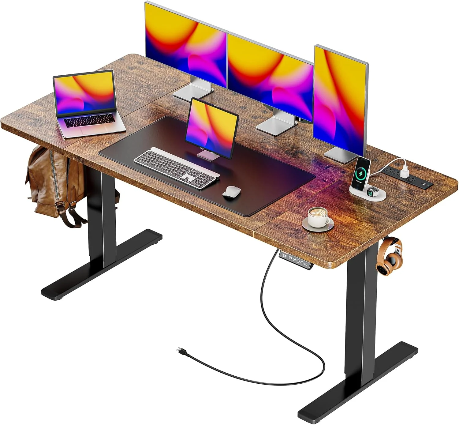 Huuger 55 x 28 Large Electric Standing Desk, Height Adjustable Computer Desk, 27.6 Deep Desktop - Image 8