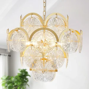 WUZUPS 5-Light Crystal Candle Chandelier Pendant Ceiling Light Modern Lighting Fixture for Bedroom Hallway Bar Kitchen