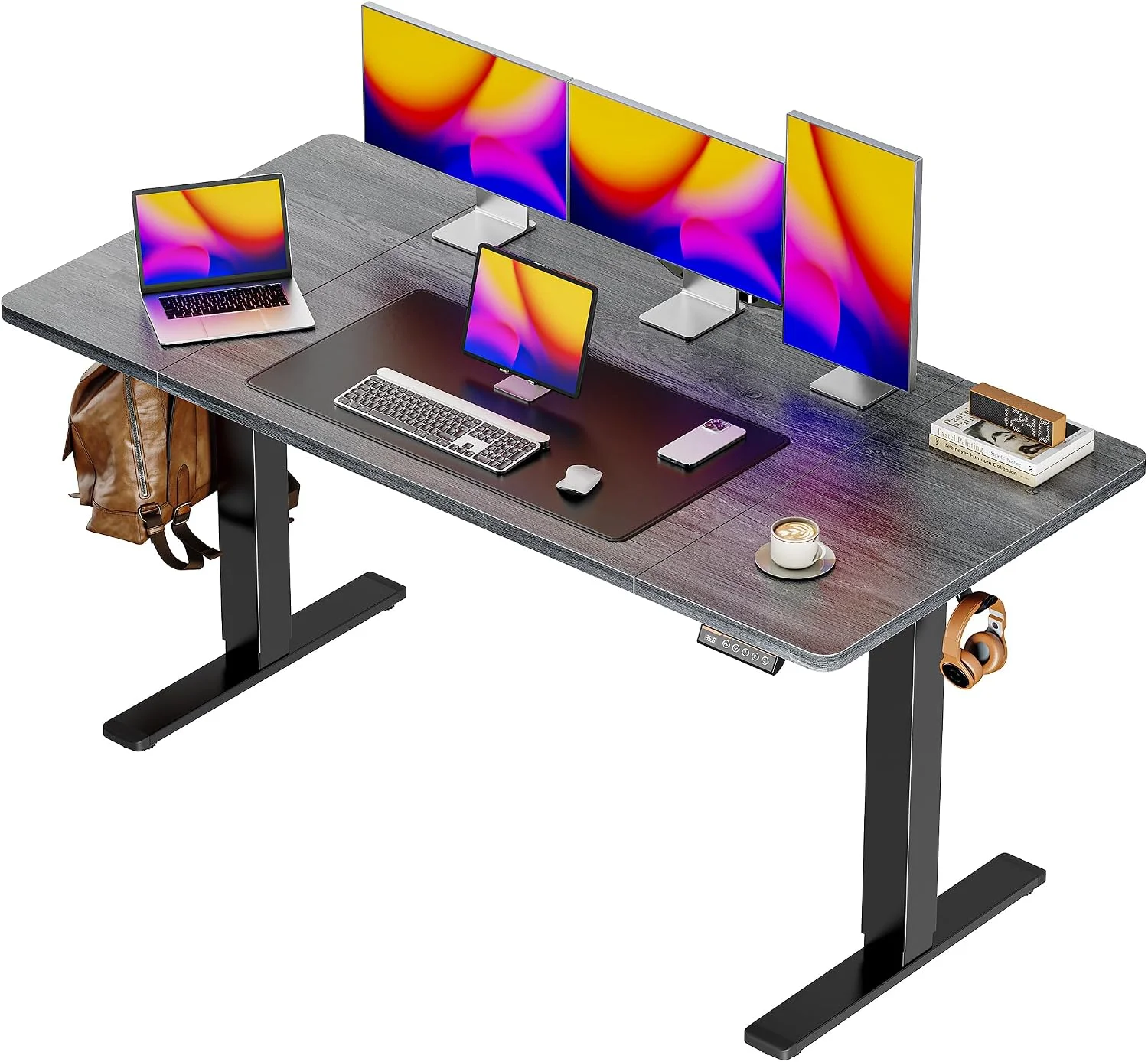 Huuger 55 x 28 Large Electric Standing Desk, Height Adjustable Computer Desk, 27.6 Deep Desktop - Image 12