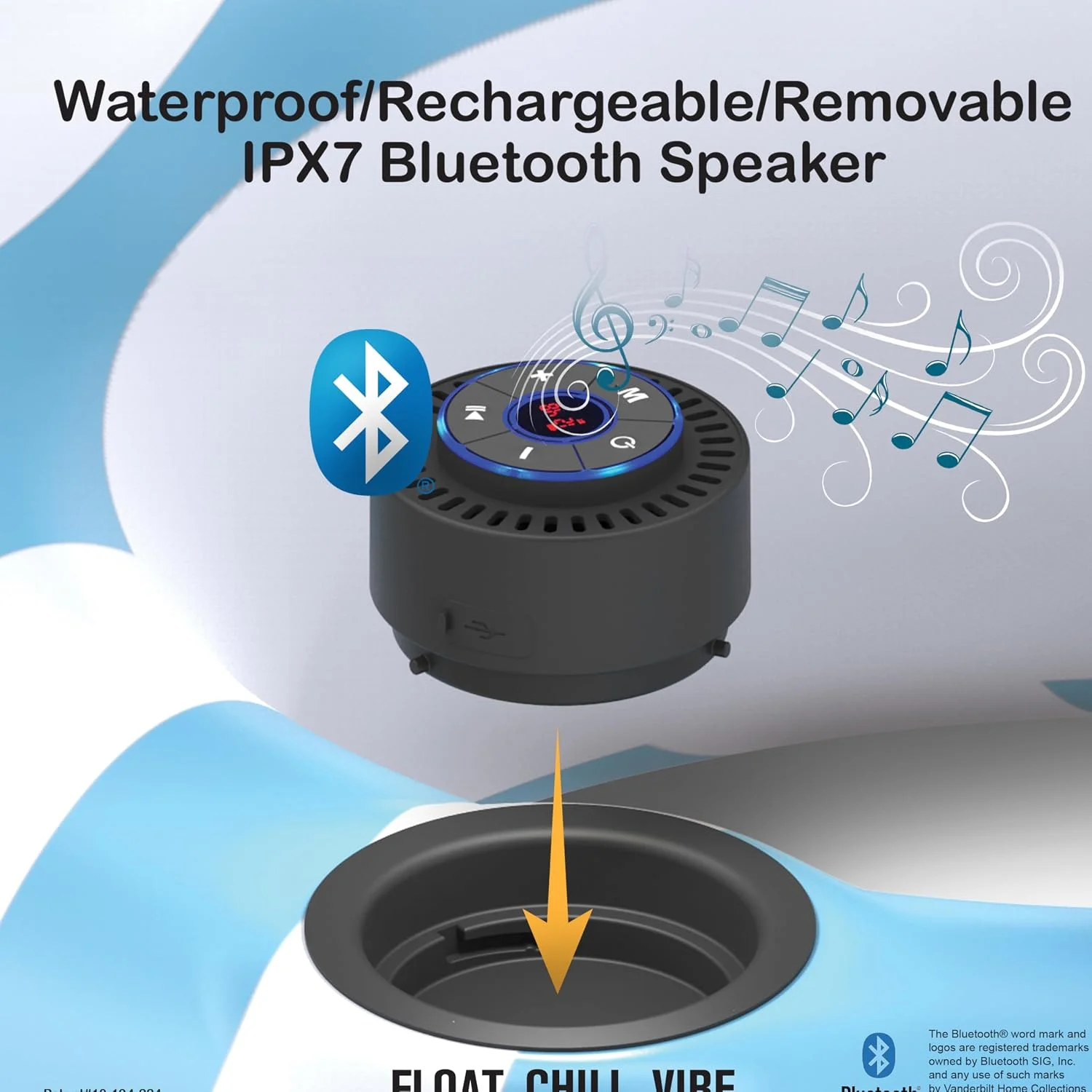 Inspired Living Motorized Inflatable Pool Float Lounger Tube, Bluetooth 5 IPX7 Waterproof Speaker, 66W Motor - Image 4