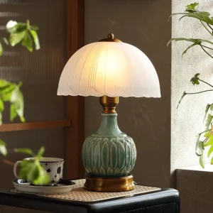 Alternative view of Glivpny Vintage Lamp, 16 Modern Ceramic Table Lamps for Bedroom