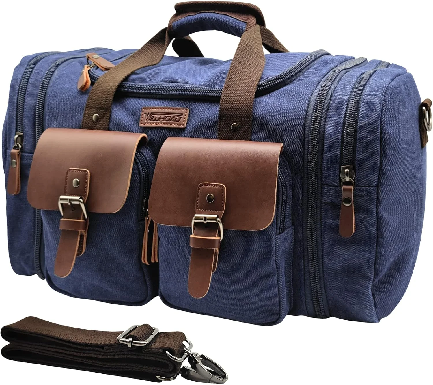 Wildroad Waxed Canvas Duffle Bag - 50L Waterproof Weekender Overnight Travel Bag - Image 19