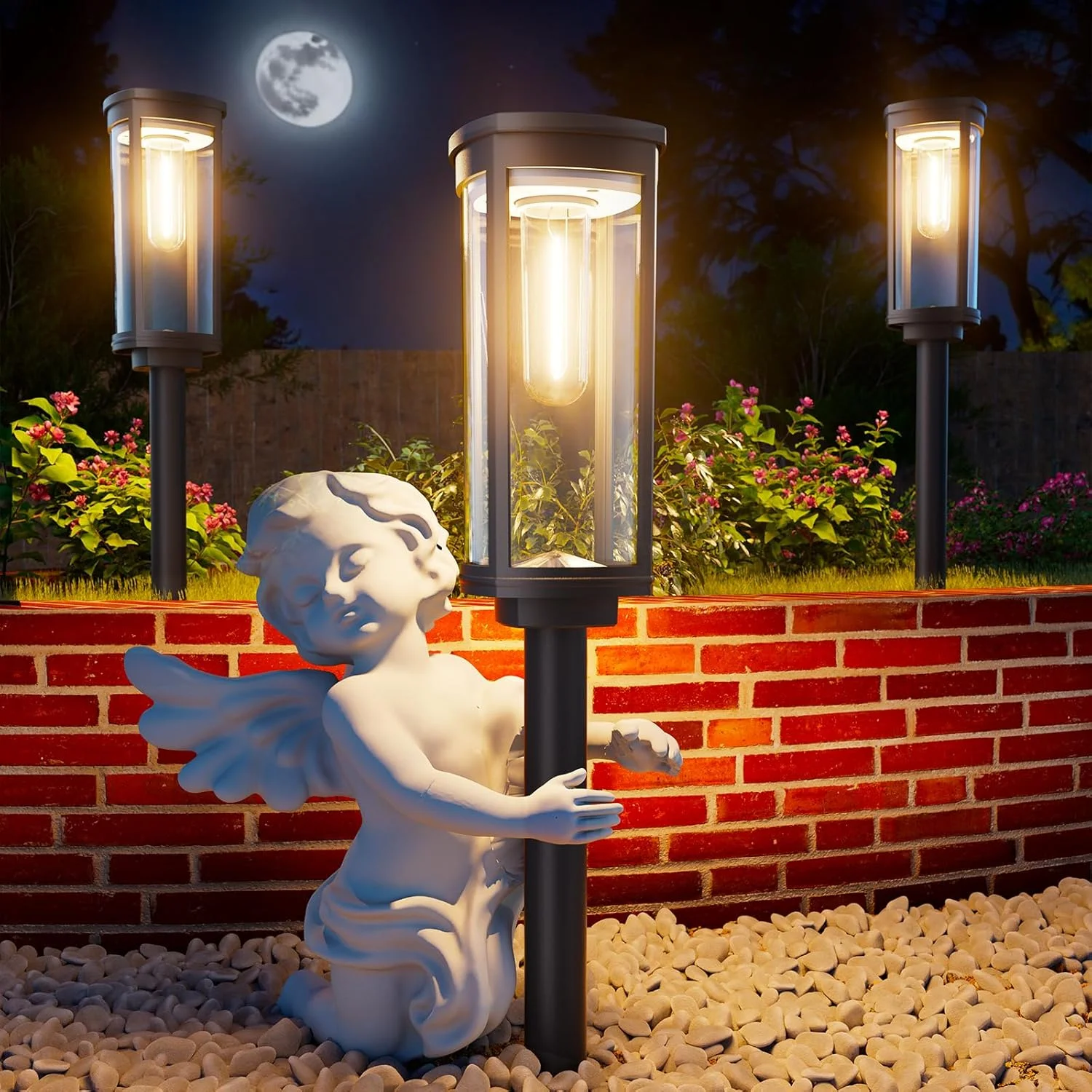 ALFIOT Solar Pathway Lights Outdoor, 8 Pack Bright Solar Lights Outdoor, IP65 Waterproof Solar Garden Lights Solar - Image 4