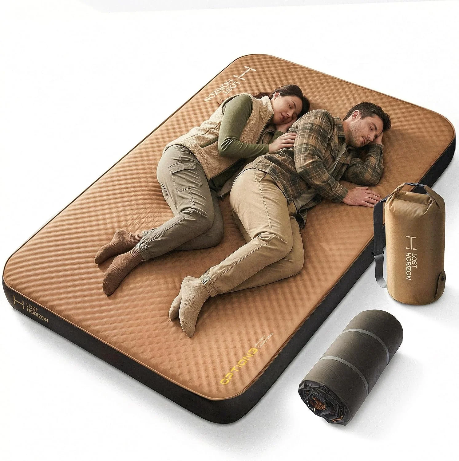 Lost Horizon Air & Foam Camping Mattress, Self-Inflating Sleeping Pad, 4.5 Thick, with Pump Sack, R13 Insulation - Image 5