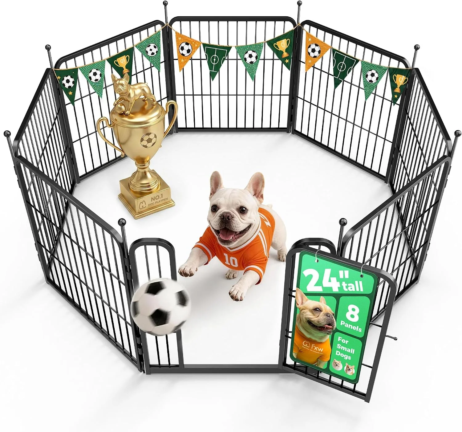 FXW Rollick Dog Playpen, Indoor, 24 H, 8 Panels - Image 55
