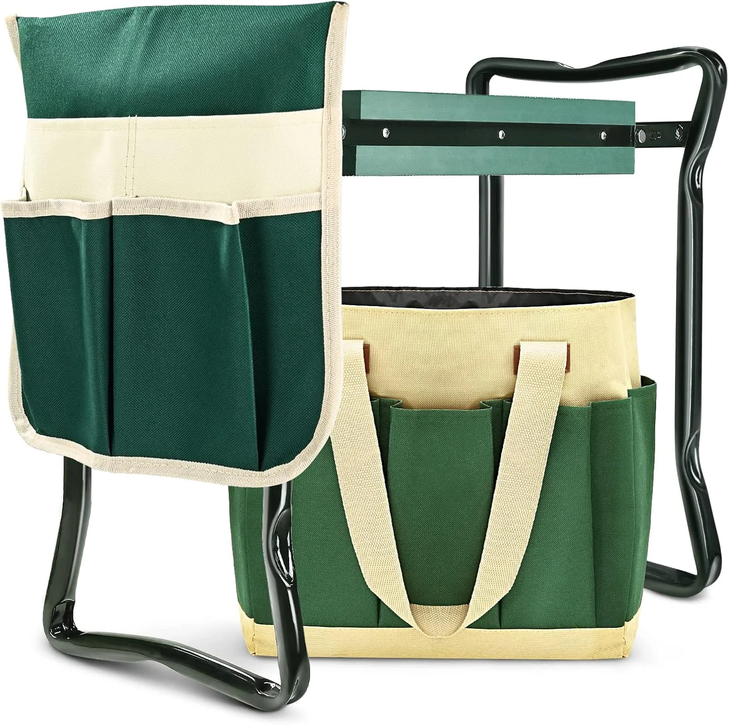 KVR Upgraded Garden Kneeler and Seat with Thicken & Widen Soft Kneeling Pad, Heavy Duty Foldable Gardener Stool with 2 - Image 3