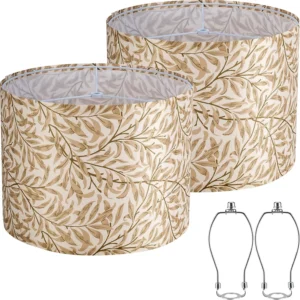Alternative view of Vuogeeok White 13 Drum Lamp Shades Set of 2 with Harps