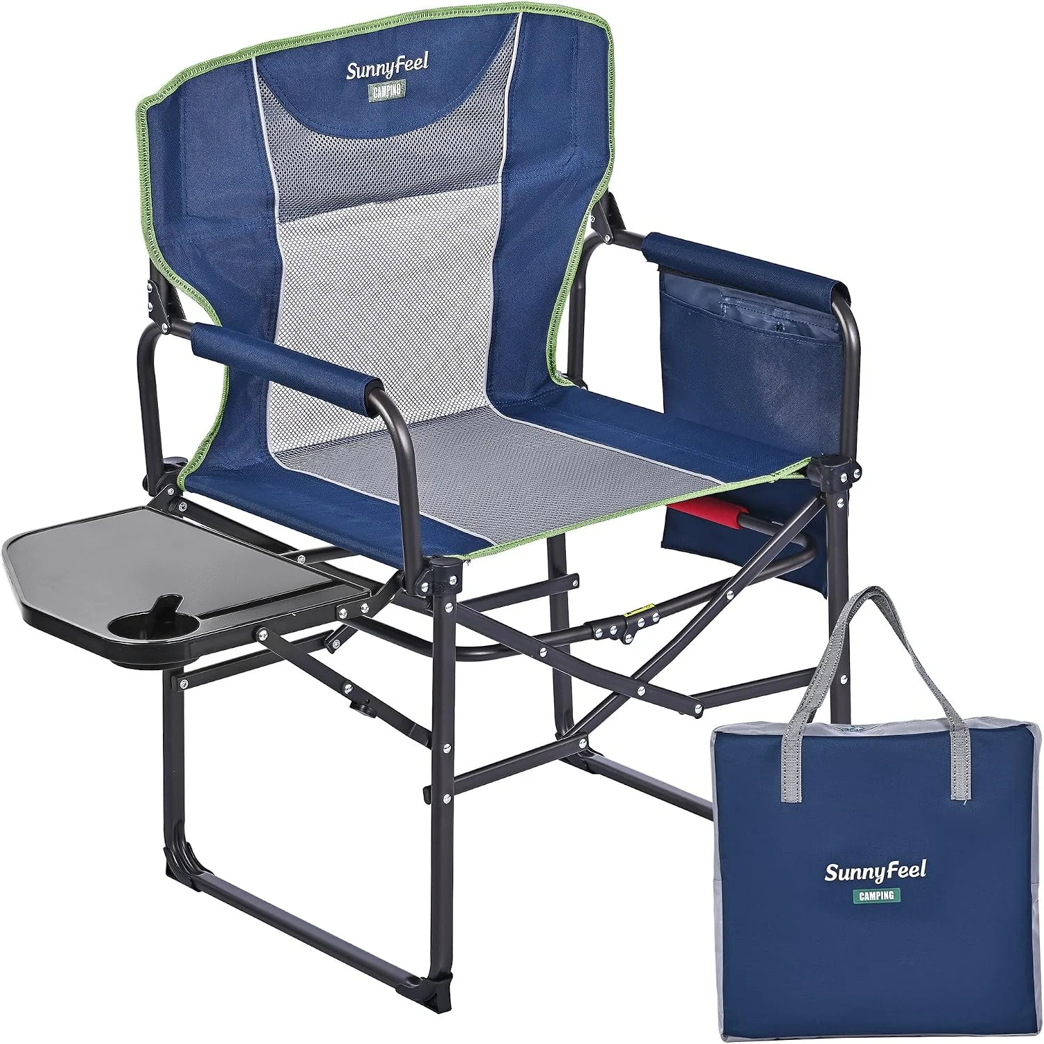 SUNNYFEEL Camping Directors Chair, Heavy Duty, Oversized Portable Folding Chair with Side Table - Image 7