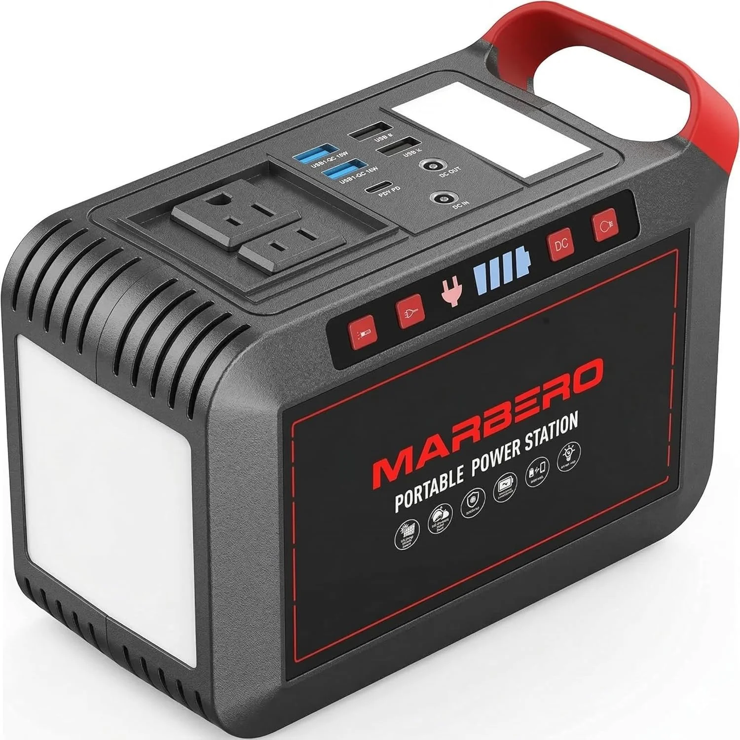 MARBERO Portable Power Station 88Wh Camping Lithium Battery Solar Generator Fast Charging with AC Outlet 120W Peak Power - Image 6