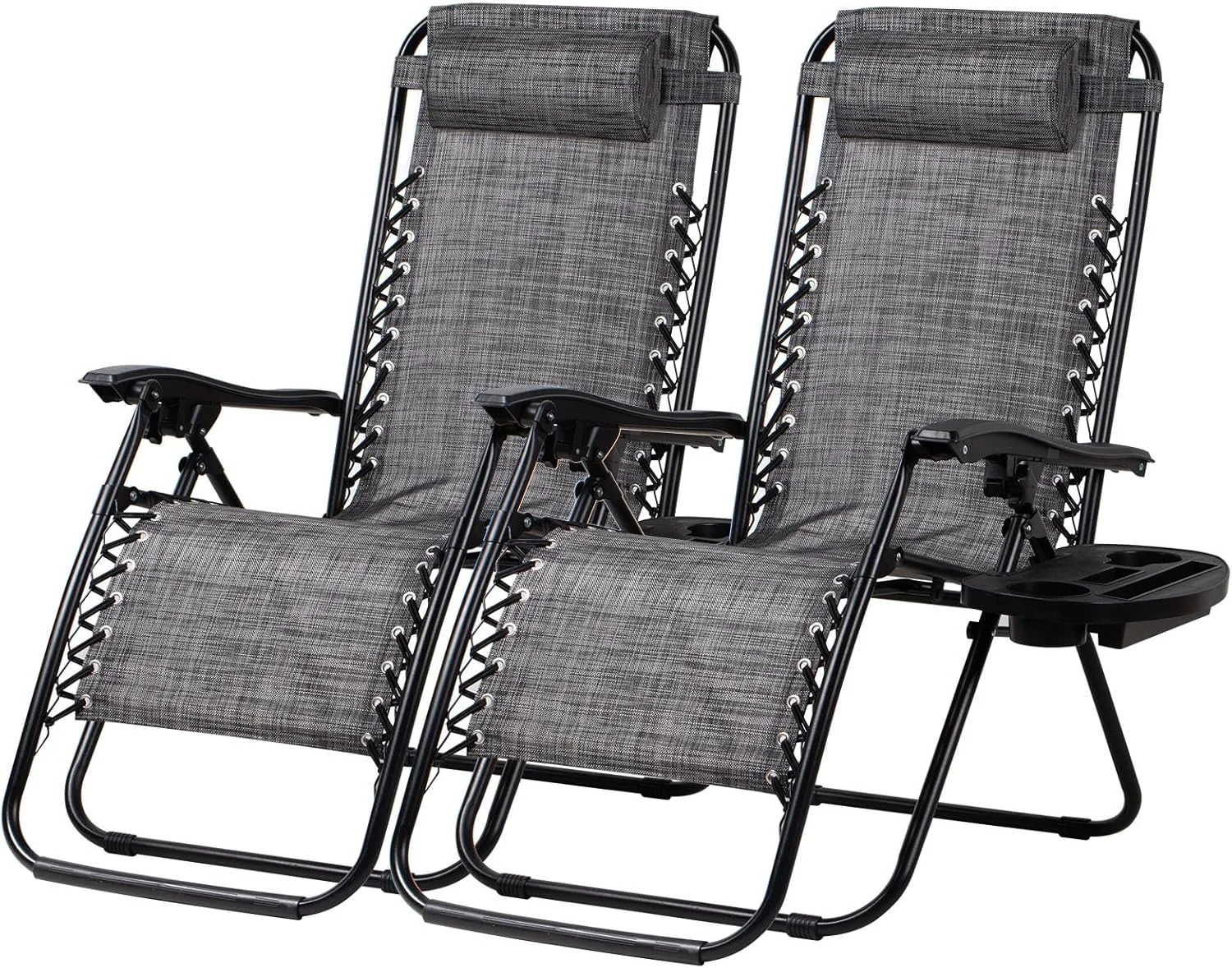 Nazhura Set of 2 Relaxing Recliners Patio Chairs Adjustable Steel Mesh Zero Gravity Lounge Chair Beach Chairs with - Image 11