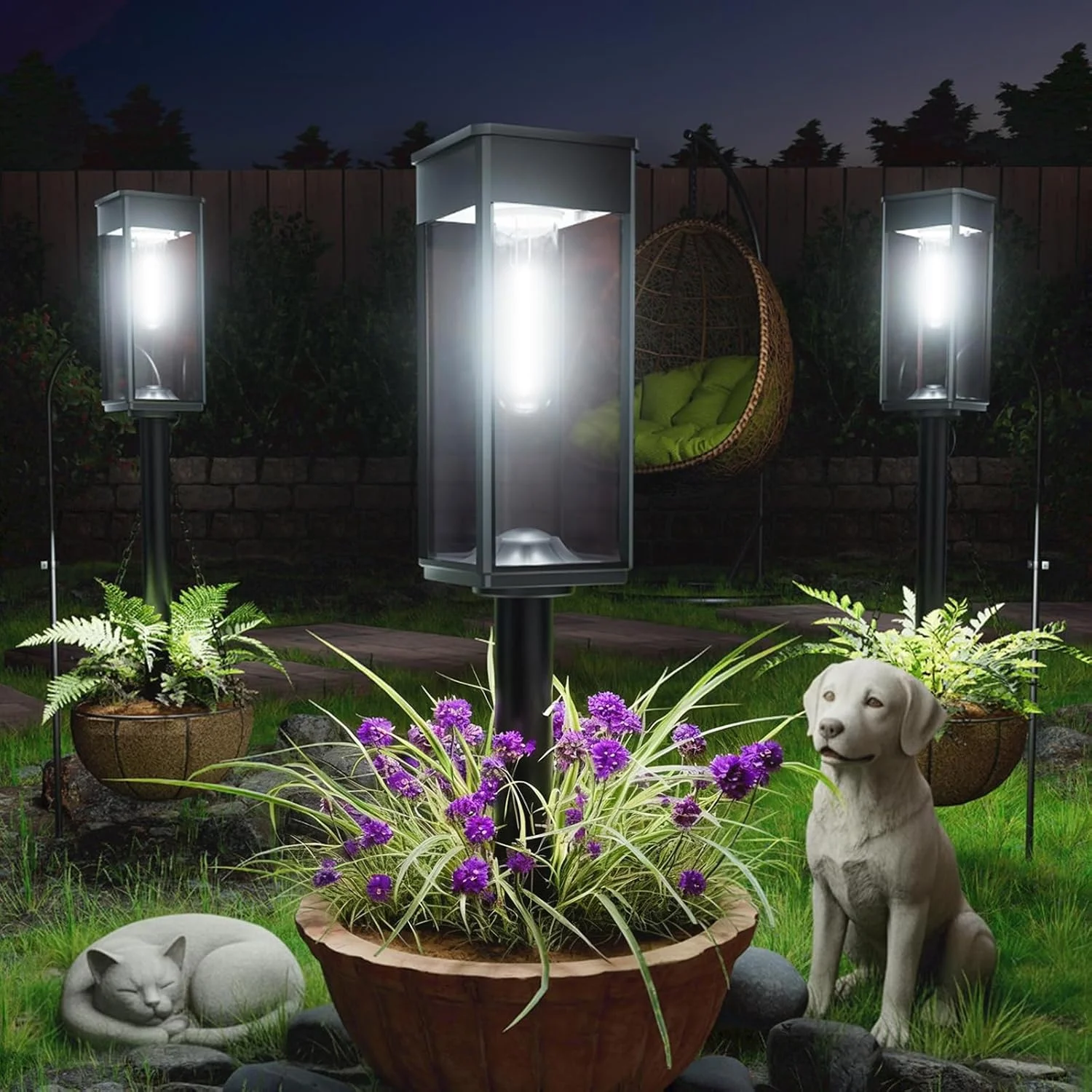 ALFIOT Solar Pathway Lights Outdoor, 8 Pack Bright Solar Lights Outdoor, IP65 Waterproof Solar Garden Lights Solar - Image 5