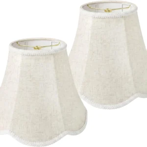 Beige Scalloped Lamp Shades Set of 2