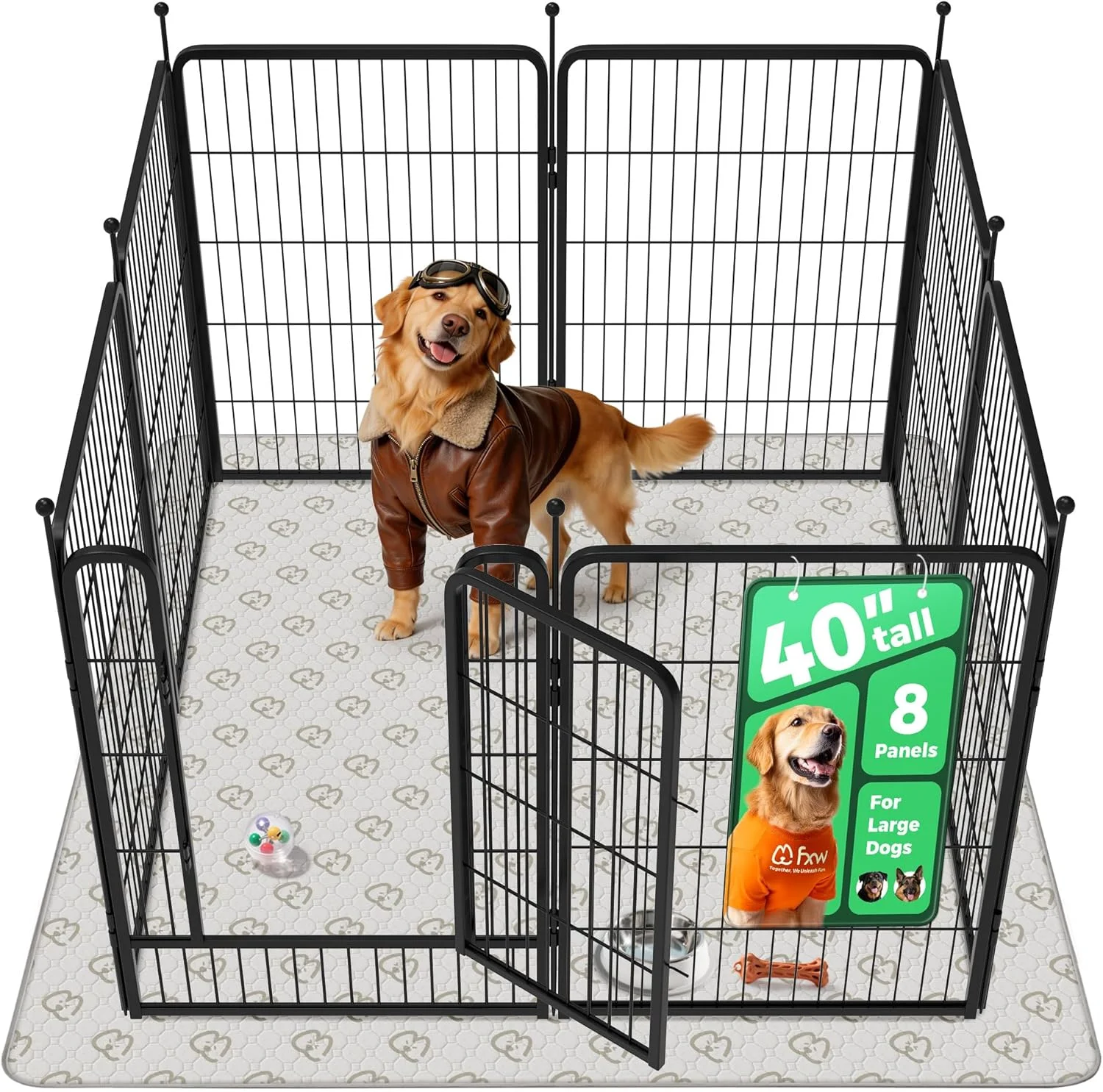 FXW Rollick Dog Playpen, Indoor, 24 H, 8 Panels - Image 82