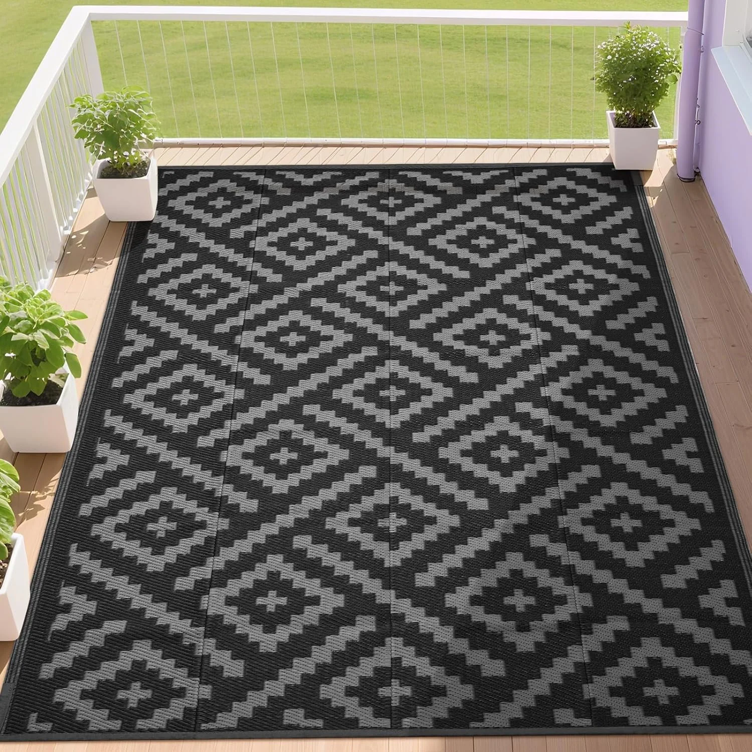 RURALITY Outdoor Rugs 8'x10' Waterproof for Patios Clearance, Plastic Straw Mats for RV - Image 7