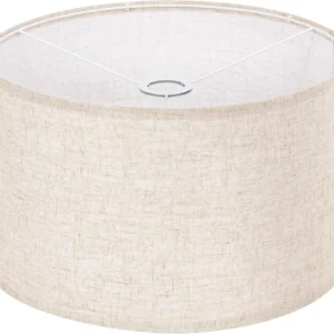 Beige Large Drum Lamp Shade 16 Top x 16 Bottom x 10 High