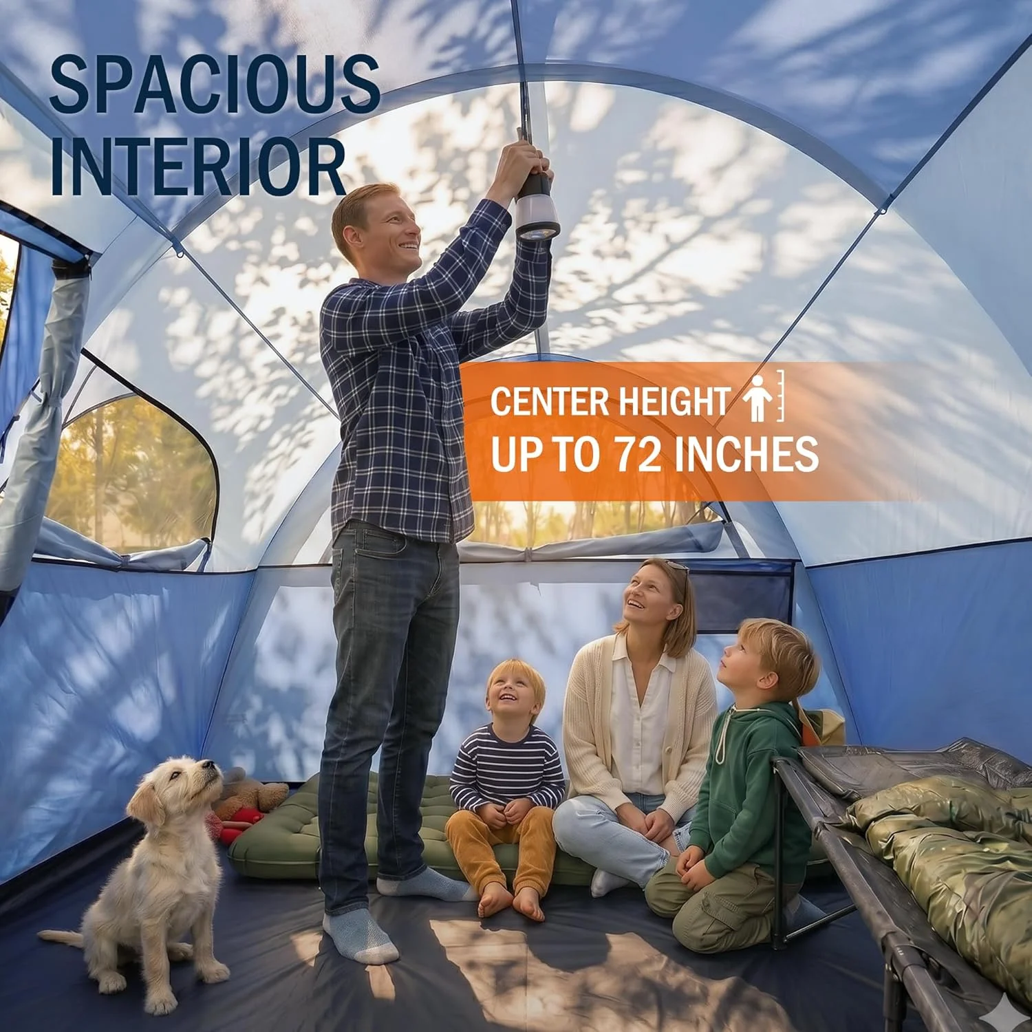 BravArrk Camping Tent for 8 Person, PU3000MM Waterproof Family Tent with Rainfly, Large Roomy 3 Room Camping Tents with - Image 5