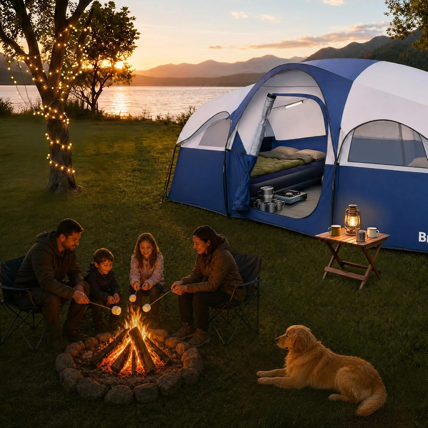 BravArrk Camping Tent for 8 Person, PU3000MM Waterproof Family Tent with Rainfly, Large Roomy 3 Room Camping Tents with - Image 8