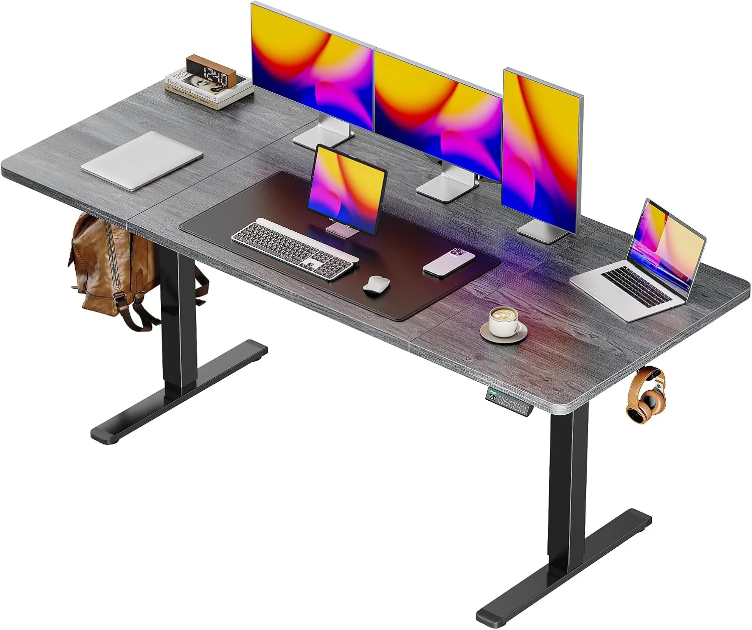Huuger 55 x 28 Large Electric Standing Desk, Height Adjustable Computer Desk, 27.6 Deep Desktop