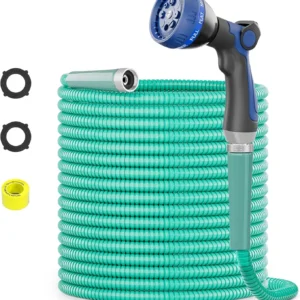 Alternative view of SPECILITE 100ft 304 Stainless Steel Garden Hose Metal, Heavy Duty Water Pipe with Nozzles for Yard