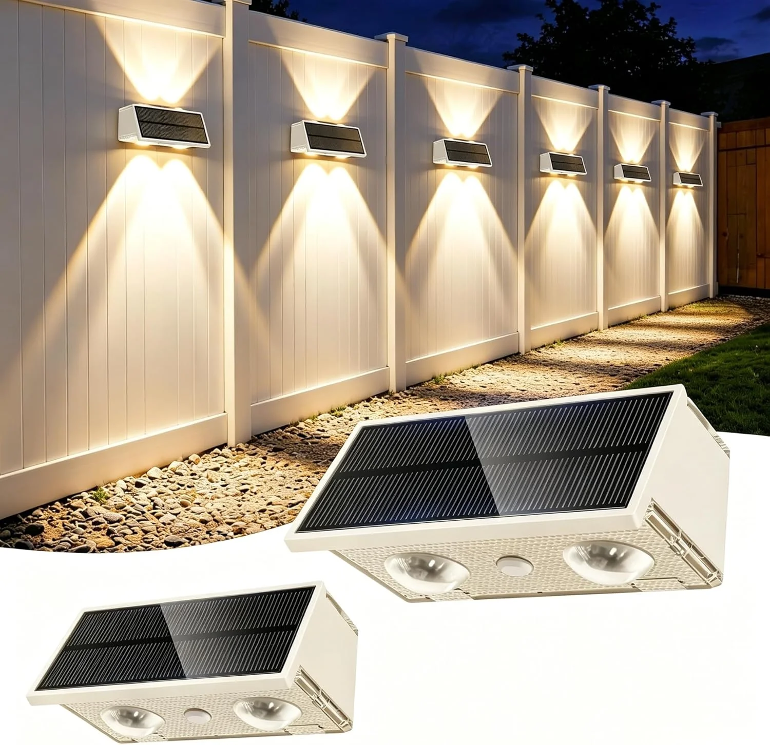Toeuie Solar Fence Lights Outdoor, 10 Pack 100LM Fence Lights Solar Powered Waterproof, 9 Color Modes - Image 10