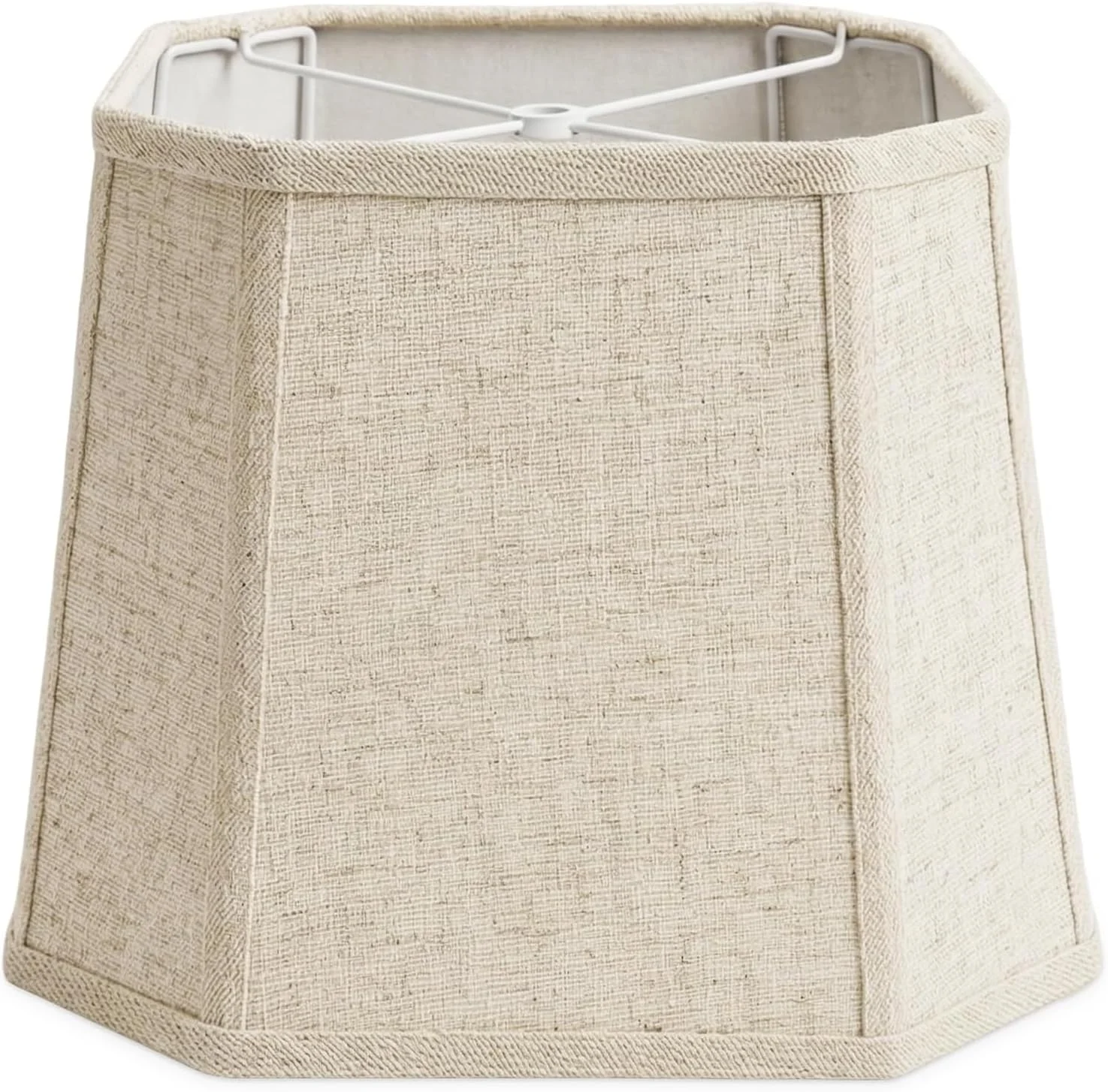 Natural Linen Square Cut Corner Lamp Shades Set of 2 - Image 4