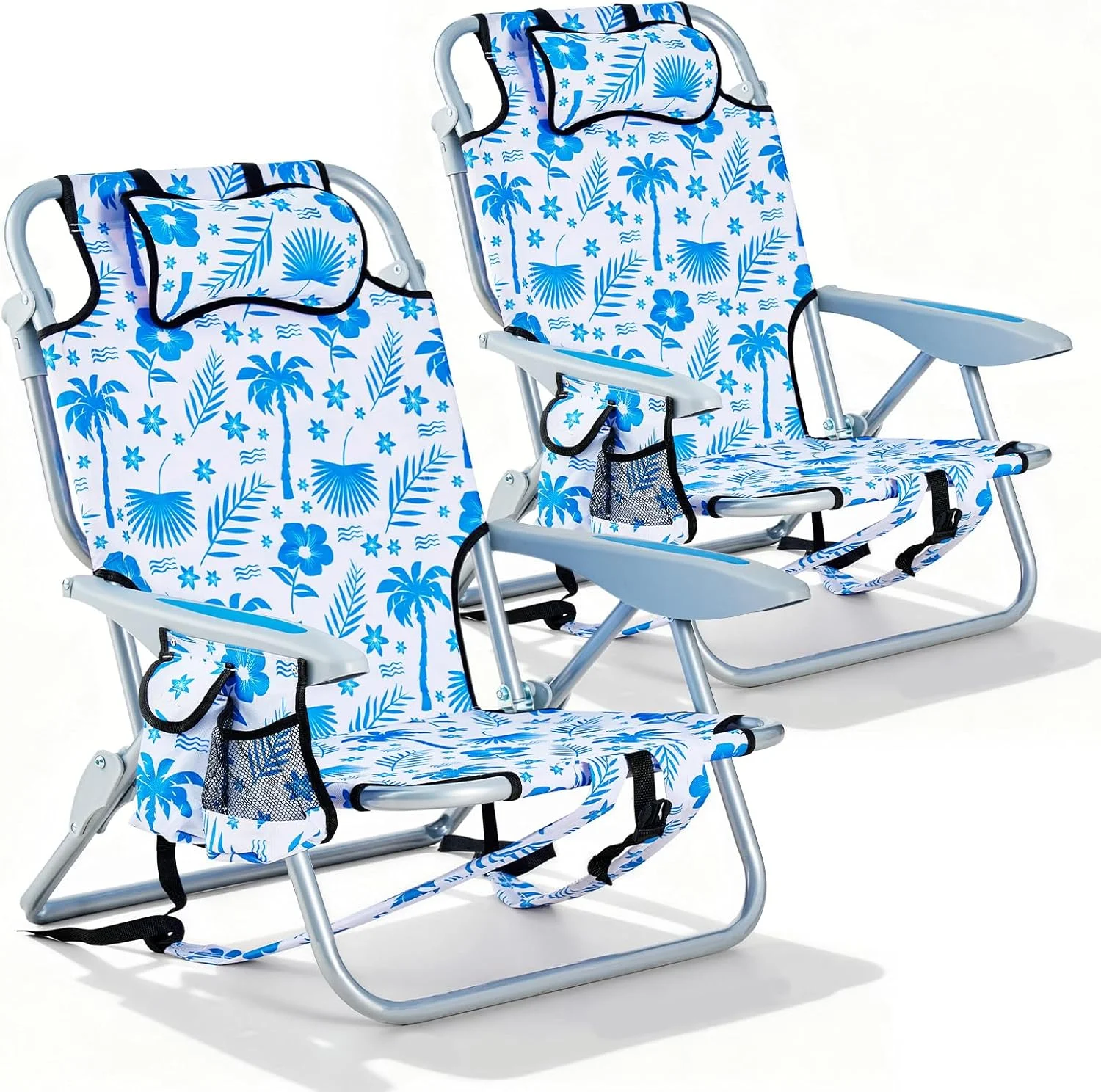 Canpsky 2 Pack Lightweight Portable Camping Beach Chair for Adults, Outdoor Lay Flat Folding Beach Chairs with 5 - Image 12