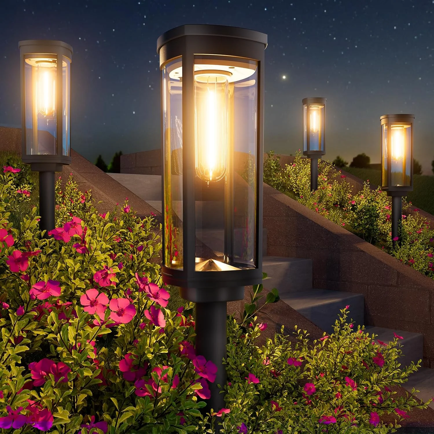 BITPOTT Bright Solar Pathway Lights Outdoor, 8 Pack Solar Powered Garden Lights Waterproof IP65 - Image 2