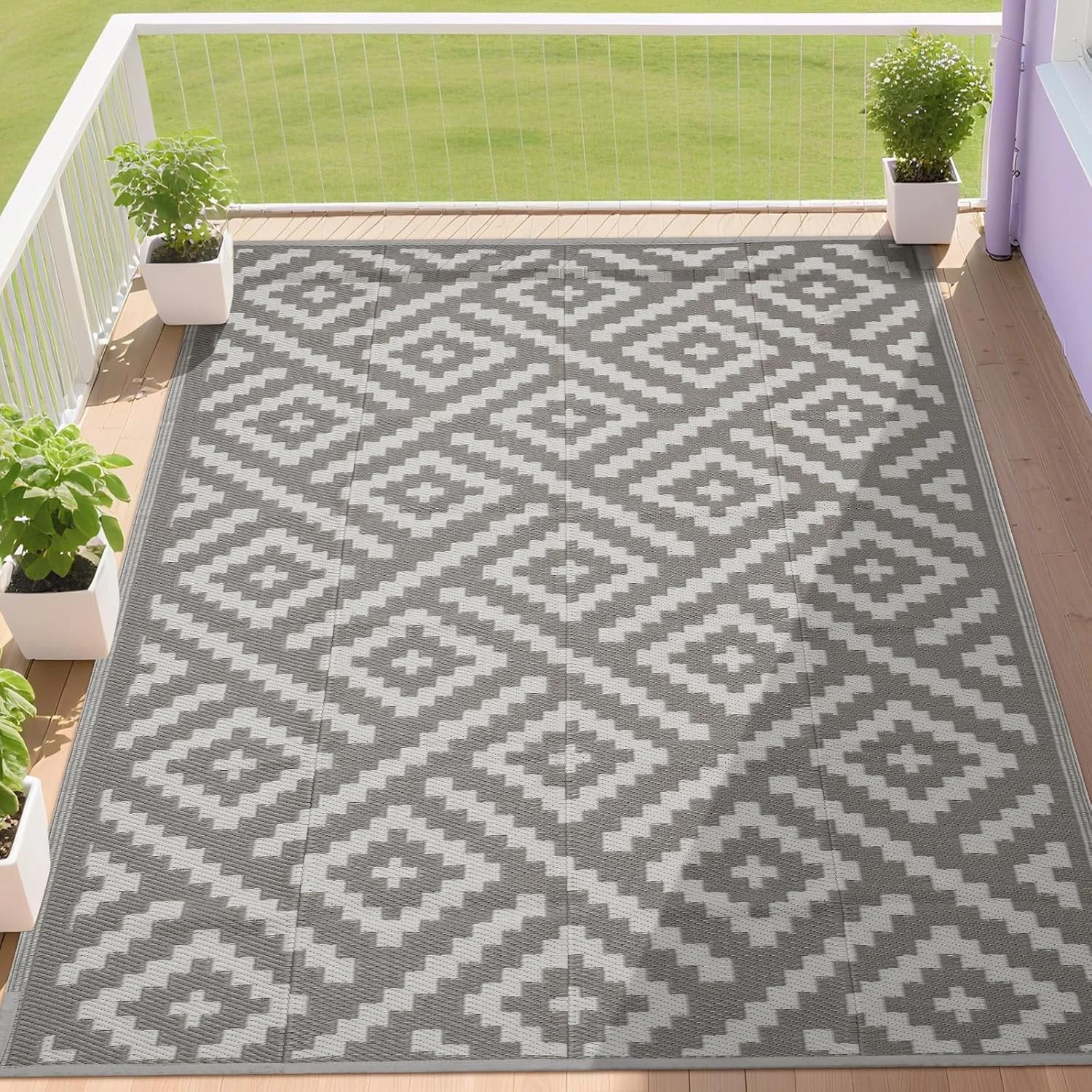 RURALITY Outdoor Rugs 8'x10' Waterproof for Patios Clearance, Plastic Straw Mats for RV - Image 12