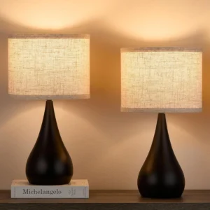 Alternative view of Leasgy 18.1'' Small Modern Touch Lamps for Nightstand Set of 2 with 3 Way Dimmable, Bulb Included