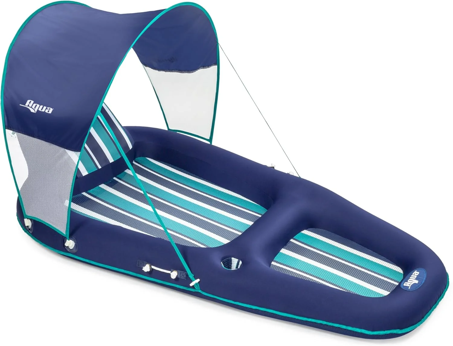 Aqua Luxury Water Pool Lounge, Extra Large, Inflatable Pool Floats for Adults with Headrest - Image 2