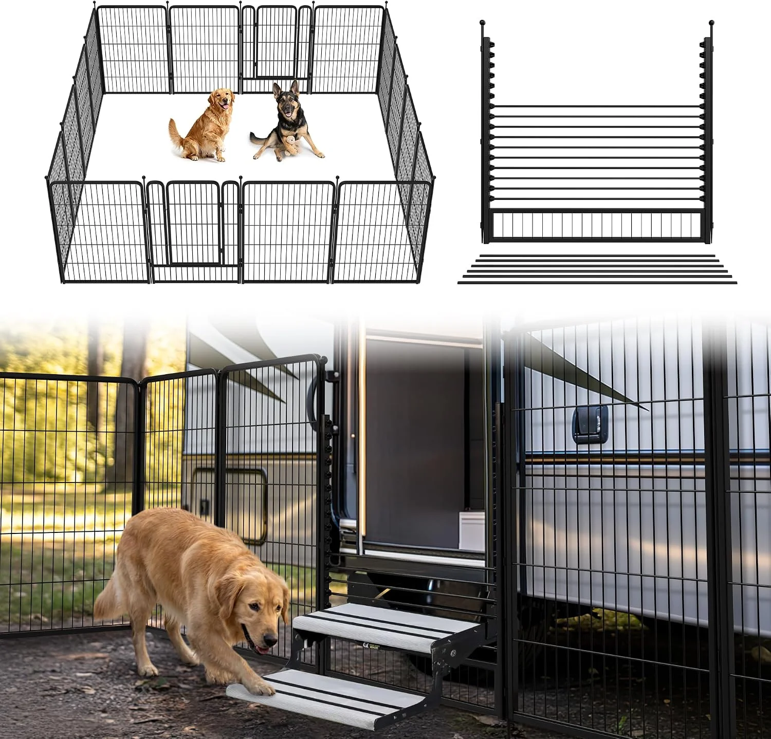 FXW Rollick Dog Playpen, Indoor, 24 H, 8 Panels - Image 54