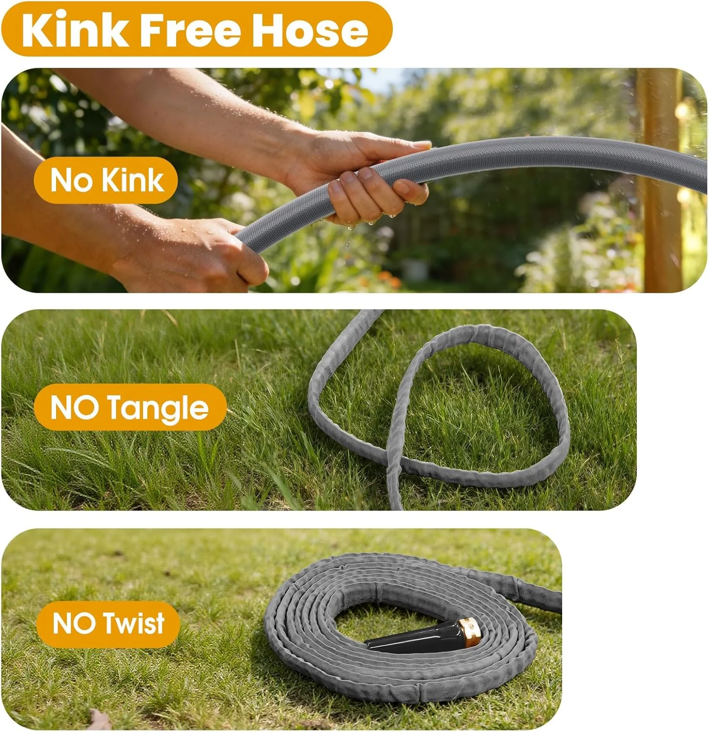 GUKOK Garden Hose 100 FT, Non-Expanding Water Hose - Image 7