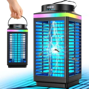 Bug Zapper Outdoor, 4-in-1 4200V Electric Mosquito Zapper, Rechargeable Bug Zapper Cordless Fly Zapper with 5000mAH