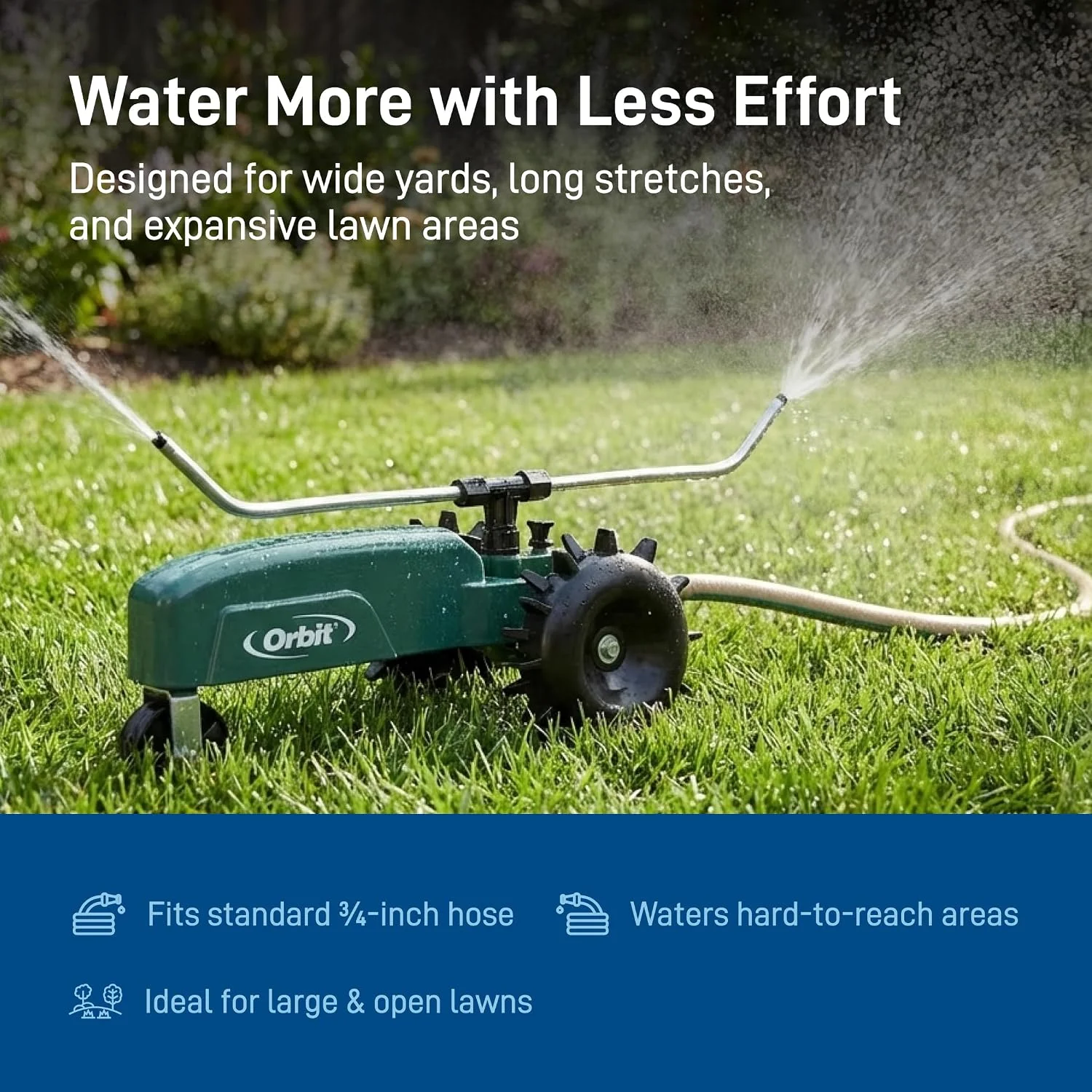 Orbit Traveling Tractor Water Sprinkler, Self-Propelled Traveling Sprinkler for Wide Lawn Coverage - Image 9