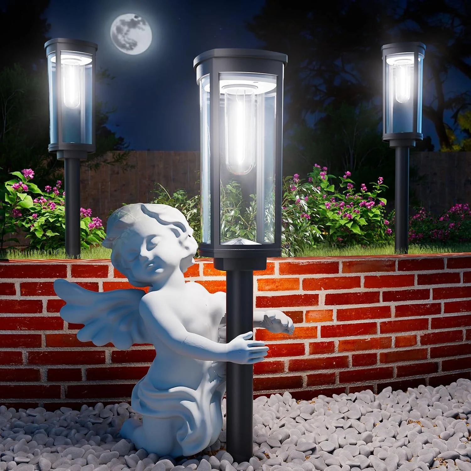 ALFIOT Solar Pathway Lights Outdoor, 8 Pack Bright Solar Lights Outdoor, IP65 Waterproof Solar Garden Lights Solar - Image 3