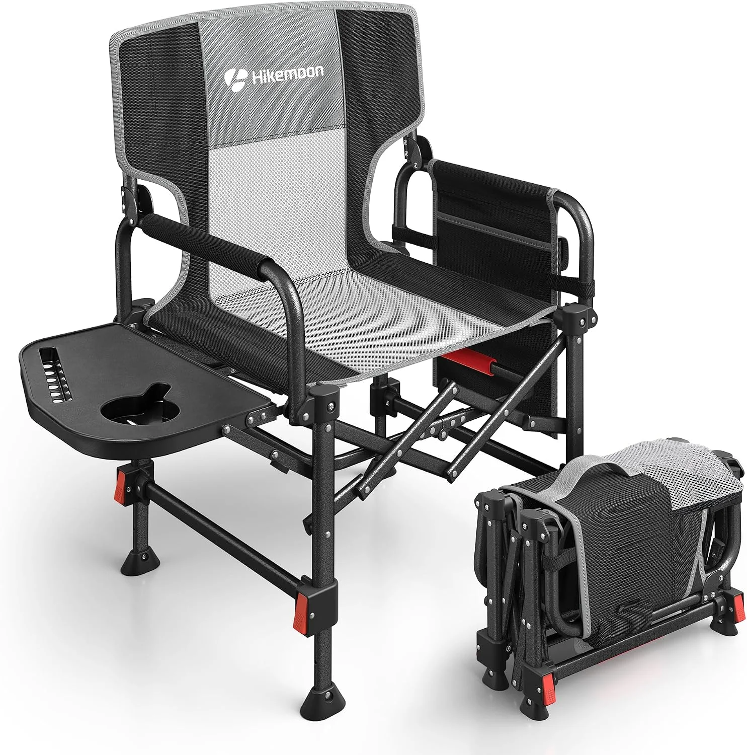 HIKEMOON Folding Camping Director Chairs, Adjustable Height